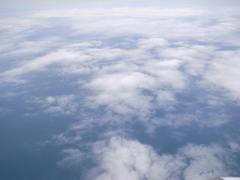 飛行機から眺めた雲海