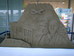 生誕200周年を記念した「島津斎彬」の砂像