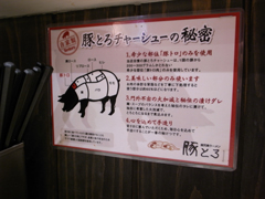 鹿児島ラーメン「豚とろ」 姶良店の豚の部位の説明図