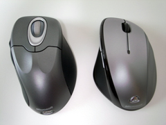 「Microsoft Wireless IntelliMouse Explorer2.0」と「Microsoft Wireless Laser Mouse 6000 V2.0」の比較