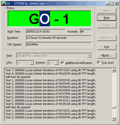 StressPrime2004（SP2004）で負荷を掛けた「Core 2 Duo E7500（VT対応版）」