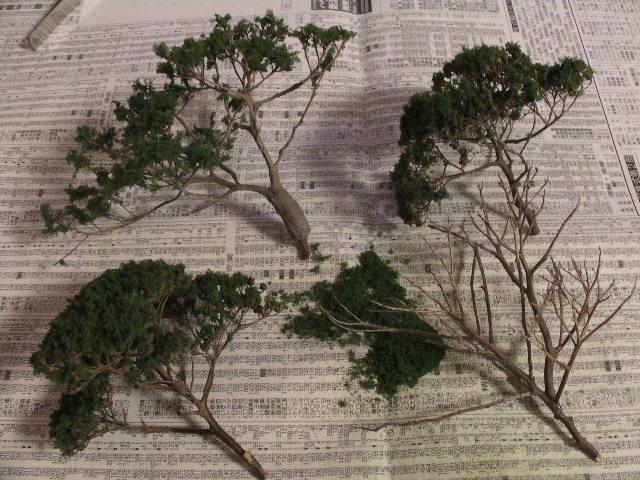 鉄道模型レイアウト ジオラマ制作記 ２０１０年 羽中の旅 ジオラマの樹木の作り方 その２