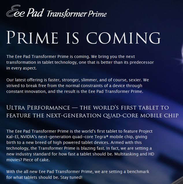 EeePad Transformer Prime