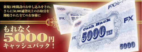 FXトレーディングシステムズ5000円キャッシュバック
