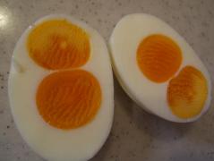 ひとつの卵に黄身が４つっていうのもあるらしい。