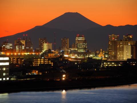 羽田空港から富士山