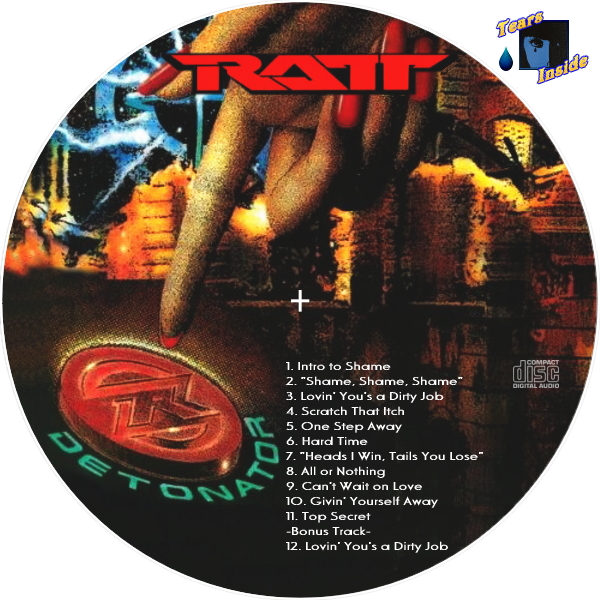 Ratt / Detonator (ラット / ディトネイター) 〔英語版〕 - Tears Inside の 自作 CD / DVD ラベル